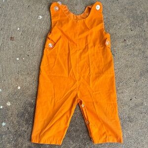 Vintage 80s 90s Halloween Orange Kids Overalls